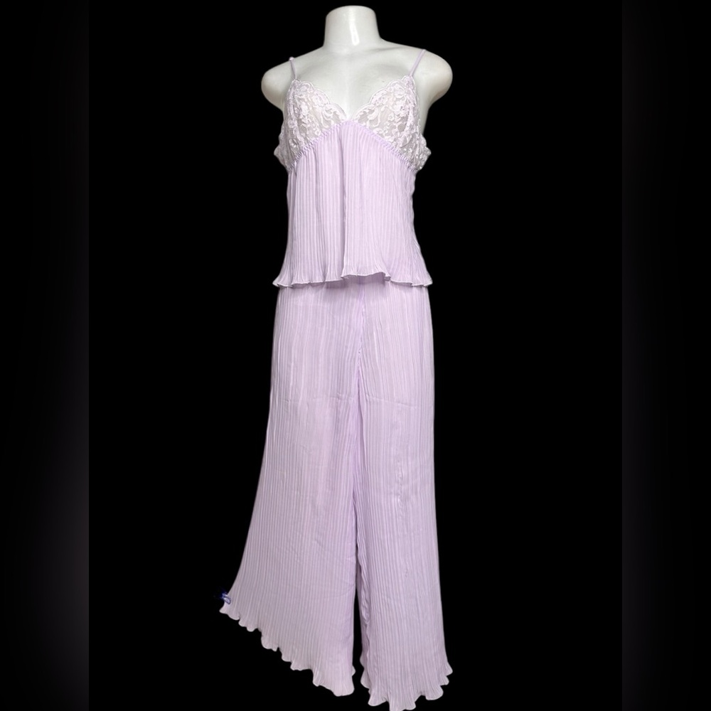 Twiggy Vintage 1990s Lilac Pleated Plisse Lace Lingerie Set – Size M